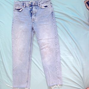 Zara hi-rise straight leg jeans in light wash